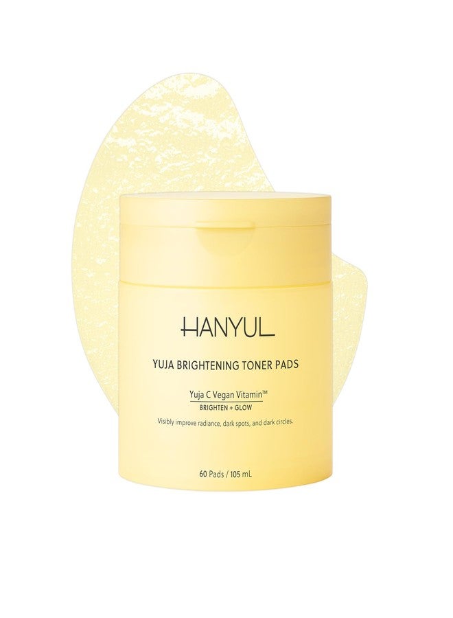HANYUL Yuja Toner Pads | Korean Yuzu with Vitamin C & 5% Niacinamide to Visibly Brighten Dark Circles, Dark Spots, Even Tone, Glow Boosting for Face & Undereyes, 60 Sheets - Image 1